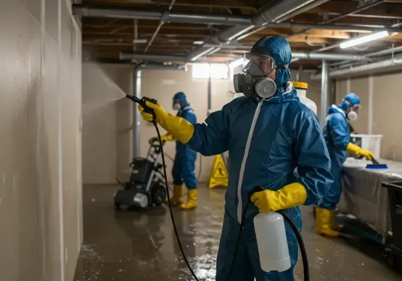 Basement Sanitization and Antimicrobial Treatment process in Fairless Hills, PA