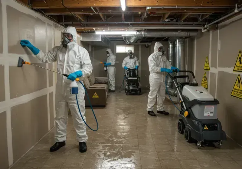 Basement Moisture Removal and Structural Drying process in Fairless Hills, PA